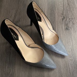 NEW Zara  grey and black heels size 8